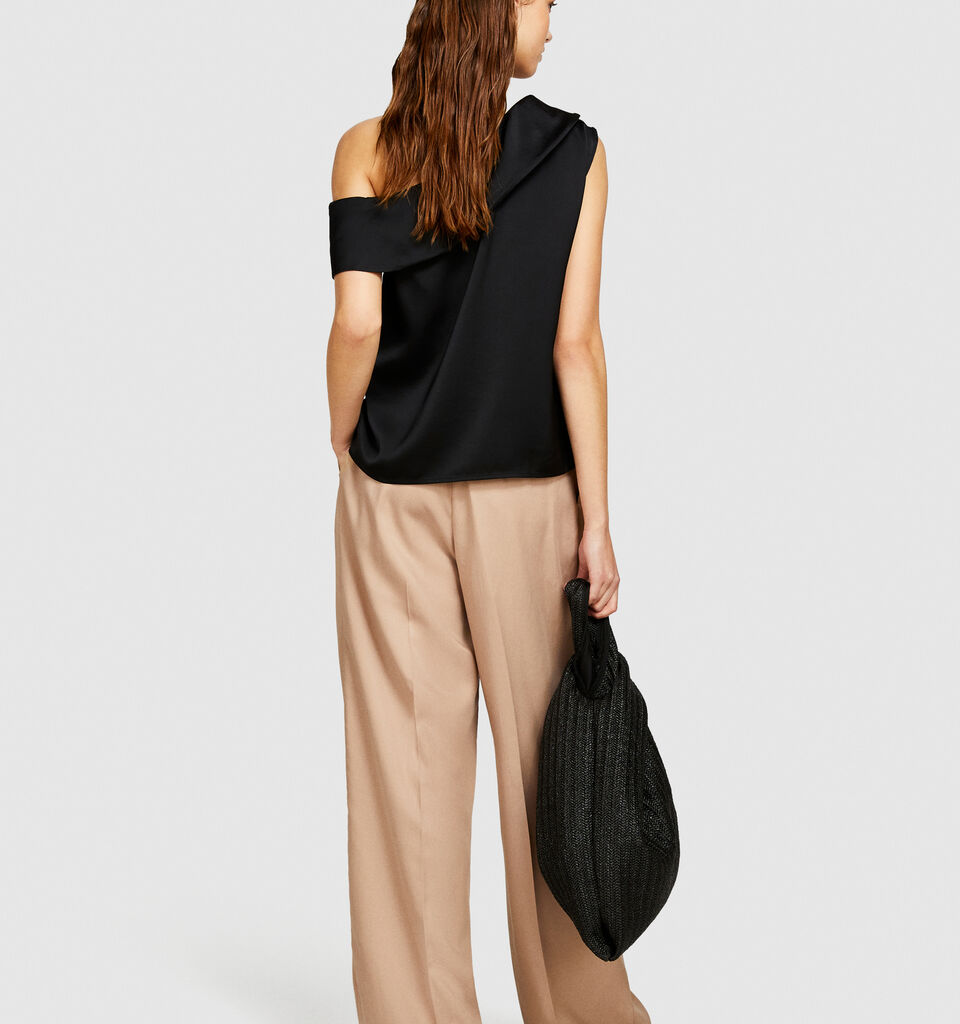 Single-shoulder top - women's tops - Black | Sisley image number 3